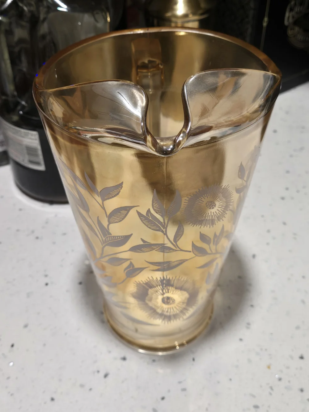 Vintage Jeannette Glass Pitcher In Cosmo Pattern